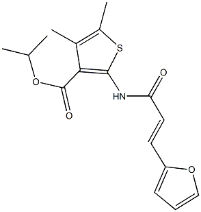 isopropyl 2-{[3-(2-furyl)acryloyl]amino}-4,5-dimethyl-3-thiophenecarboxylate 구조식 이미지