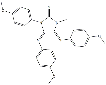 1-(4-methoxyphenyl)-4,5-bis[(4-methoxyphenyl)imino]-3-methylimidazolidine-2-thione Structure