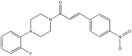 1-(2-fluorophenyl)-4-(3-{4-nitrophenyl}acryloyl)piperazine 구조식 이미지