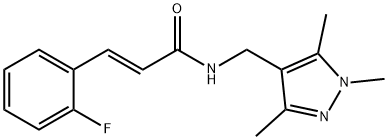 3-(2-fluorophenyl)-N-[(1,3,5-trimethyl-1H-pyrazol-4-yl)methyl]acrylamide 구조식 이미지