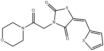 3-[2-(4-morpholinyl)-2-oxoethyl]-5-(2-thienylmethylene)-1,3-thiazolidine-2,4-dione 구조식 이미지