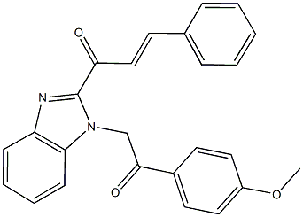 1-{1-[2-(4-methoxyphenyl)-2-oxoethyl]-1H-benzimidazol-2-yl}-3-phenyl-2-propen-1-one 구조식 이미지