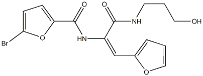 5-bromo-N-(2-(2-furyl)-1-{[(3-hydroxypropyl)amino]carbonyl}vinyl)-2-furamide Structure