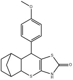 9-(4-methoxyphenyl)-3,7-dithia-5-azatetracyclo[9.2.1.0~2,10~.0~4,8~]tetradec-4(8)-en-6-one 구조식 이미지