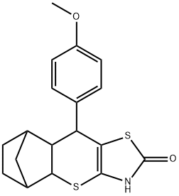 9-(4-methoxyphenyl)-3,7-dithia-5-azatetracyclo[9.2.1.0~2,10~.0~4,8~]tetradec-4(8)-en-6-one Structure