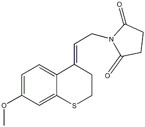 1-[2-(7-methoxy-2,3-dihydro-4H-thiochromen-4-ylidene)ethyl]-2,5-pyrrolidinedione 구조식 이미지