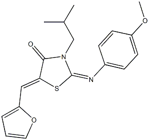 5-(2-furylmethylene)-3-isobutyl-2-[(4-methoxyphenyl)imino]-1,3-thiazolidin-4-one Structure