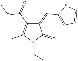 methyl 1-ethyl-2-methyl-5-oxo-4-(2-thienylmethylene)-4,5-dihydro-1H-pyrrole-3-carboxylate Structure