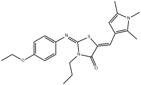 2-[(4-ethoxyphenyl)imino]-3-propyl-5-[(1,2,5-trimethyl-1H-pyrrol-3-yl)methylene]-1,3-thiazolidin-4-one Structure