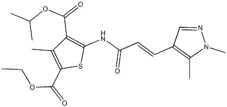 2-ethyl 4-isopropyl 5-{[3-(1,5-dimethyl-1H-pyrazol-4-yl)acryloyl]amino}-3-methyl-2,4-thiophenedicarboxylate 구조식 이미지