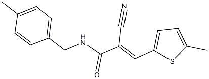 2-cyano-N-(4-methylbenzyl)-3-(5-methyl-2-thienyl)acrylamide Structure