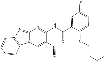 5-bromo-N-(3-cyanopyrimido[1,2-a]benzimidazol-2-yl)-2-(isopentyloxy)benzamide 구조식 이미지