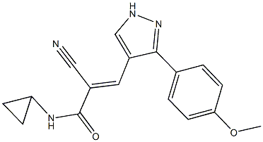 2-cyano-N-cyclopropyl-3-[3-(4-methoxyphenyl)-1H-pyrazol-4-yl]acrylamide Structure