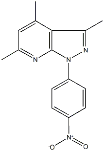 1-{4-nitrophenyl}-3,4,6-trimethyl-1H-pyrazolo[3,4-b]pyridine 구조식 이미지