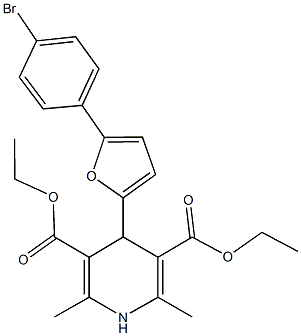 diethyl 4-[5-(4-bromophenyl)-2-furyl]-2,6-dimethyl-1,4-dihydro-3,5-pyridinedicarboxylate Structure