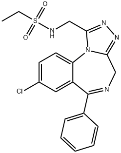 N-[(8-chloro-6-phenyl-4H-[1,2,4]triazolo[4,3-a][1,4]benzodiazepin-1-yl)methyl]ethanesulfonamide Structure