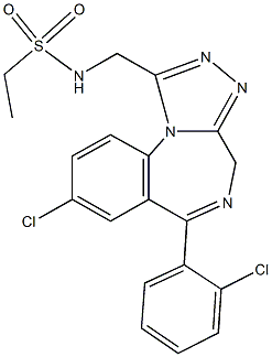 N-{[8-chloro-6-(2-chlorophenyl)-4H-[1,2,4]triazolo[4,3-a][1,4]benzodiazepin-1-yl]methyl}ethanesulfonamide Structure