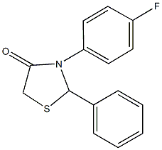 3-(4-fluorophenyl)-2-phenyl-1,3-thiazolidin-4-one 구조식 이미지