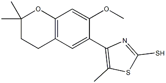 4-(7-methoxy-2,2-dimethyl-3,4-dihydro-2H-chromen-6-yl)-5-methyl-1,3-thiazol-2-yl hydrosulfide 구조식 이미지