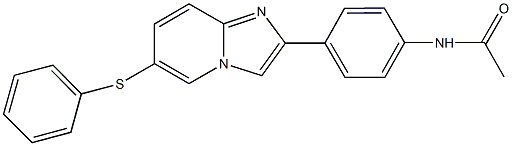 N-{4-[6-(phenylsulfanyl)imidazo[1,2-a]pyridin-2-yl]phenyl}acetamide 구조식 이미지