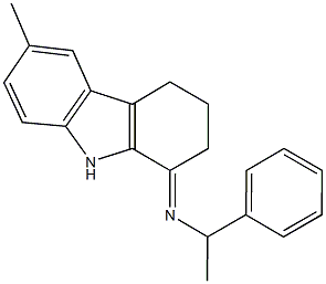 N-(6-methyl-2,3,4,9-tetrahydro-1H-carbazol-1-ylidene)-N-(1-phenylethyl)amine 구조식 이미지