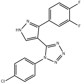 1-(4-chlorophenyl)-5-[5-(3,4-difluorophenyl)-1H-pyrazol-4-yl]-1H-tetraazole Structure