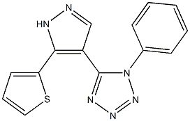 1-phenyl-5-[5-(2-thienyl)-1H-pyrazol-4-yl]-1H-tetraazole Structure