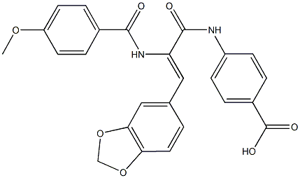 4-({3-(1,3-benzodioxol-5-yl)-2-[(4-methoxybenzoyl)amino]acryloyl}amino)benzoic acid Structure