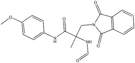 3-(1,3-dioxo-1,3-dihydro-2H-isoindol-2-yl)-2-(formylamino)-N-(4-methoxyphenyl)-2-methylpropanamide 구조식 이미지