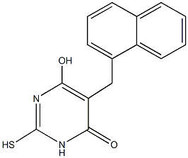 6-hydroxy-5-(1-naphthylmethyl)-2-sulfanyl-4(3H)-pyrimidinone 구조식 이미지