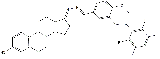 4-methoxy-3-[(2,3,5,6-tetrafluorophenoxy)methyl]benzaldehyde [3-hydroxyestra-1,3,5(10)-trien-17-ylidene]hydrazone 구조식 이미지