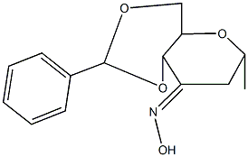 6-methyl-2-phenyltetrahydropyrano[3,2-d][1,3]dioxin-8(4H)-one oxime 구조식 이미지