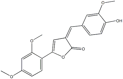 5-(2,4-dimethoxyphenyl)-3-(4-hydroxy-3-methoxybenzylidene)-2(3H)-furanone 구조식 이미지