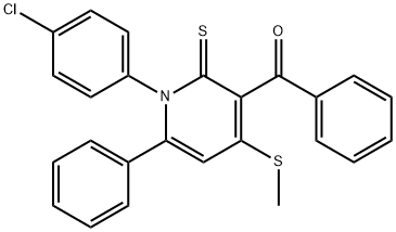 [1-(4-chlorophenyl)-4-(methylsulfanyl)-6-phenyl-2-thioxo-1,2-dihydro-3-pyridinyl](phenyl)methanone Structure