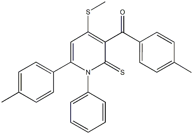 (4-methylphenyl)[6-(4-methylphenyl)-4-(methylsulfanyl)-1-phenyl-2-thioxo-1,2-dihydro-3-pyridinyl]methanone Structure