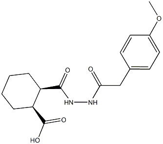 2-({2-[(4-methoxyphenyl)acetyl]hydrazino}carbonyl)cyclohexanecarboxylic acid Structure