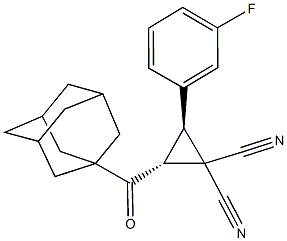 2-(1-adamantylcarbonyl)-3-(3-fluorophenyl)-1,1-cyclopropanedicarbonitrile 구조식 이미지