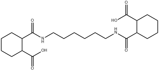 2-{[(6-{[(2-carboxycyclohexyl)carbonyl]amino}hexyl)amino]carbonyl}cyclohexanecarboxylic acid Structure