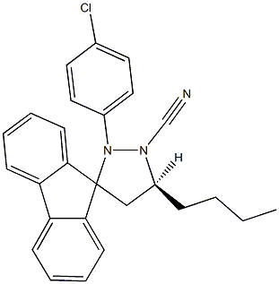 3'-butyl-1'-(4-chlorophenyl)-2'-cyanospiro[9H-fluorene-9,5'-pyrazolidine] 구조식 이미지
