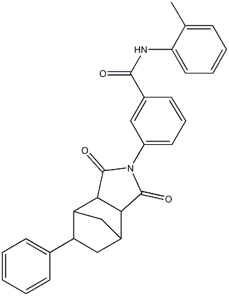 3-(3,5-dioxo-8-phenyl-4-azatricyclo[5.2.1.0~2,6~]dec-4-yl)-N-(2-methylphenyl)benzamide 구조식 이미지