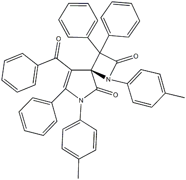8-benzoyl-1,6-bis(4-methylphenyl)-3,3,7-triphenyl-1,6-diazaspiro[3.4]oct-7-ene-2,5-dione 구조식 이미지