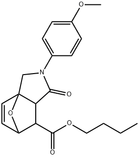 butyl 3-(4-methoxyphenyl)-4-oxo-10-oxa-3-azatricyclo[5.2.1.0~1,5~]dec-8-ene-6-carboxylate Structure