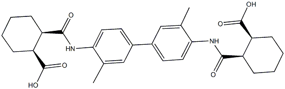 2-{[(4'-{[(2-carboxycyclohexyl)carbonyl]amino}-3,3'-dimethyl[1,1'-biphenyl]-4-yl)amino]carbonyl}cyclohexanecarboxylic acid Structure