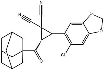 2-(1-adamantylcarbonyl)-3-(6-chloro-1,3-benzodioxol-5-yl)-1,1-cyclopropanedicarbonitrile 구조식 이미지