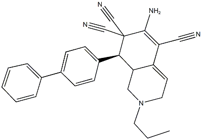 6-amino-8-[1,1'-biphenyl]-4-yl-2-propyl-2,3,8,8a-tetrahydro-5,7,7(1H)-isoquinolinetricarbonitrile 구조식 이미지