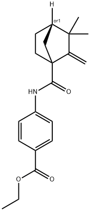 ethyl 4-{[(3,3-dimethyl-2-methylenebicyclo[2.2.1]hept-1-yl)carbonyl]amino}benzoate 구조식 이미지