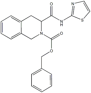 benzyl 3-[(1,3-thiazol-2-ylamino)carbonyl]-3,4-dihydro-2(1H)-isoquinolinecarboxylate 구조식 이미지