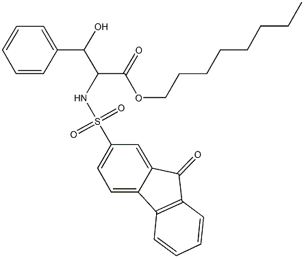 octyl 3-hydroxy-2-{[(9-oxo-9H-fluoren-2-yl)sulfonyl]amino}-3-phenylpropanoate Structure