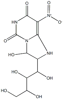 3-hydroxy-8-nitro-2-(1,2,3,4-tetrahydroxybutyl)-2,3-dihydroimidazo[1,2-c]pyrimidine-5,7(1H,6H)-dione Structure