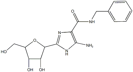 5-amino-N-benzyl-2-[3,4-dihydroxy-5-(hydroxymethyl)tetrahydrofuran-2-yl]-1H-imidazole-4-carboxamide 구조식 이미지